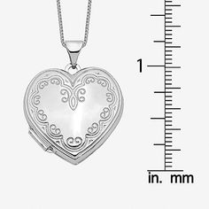 Features: Quick ShipJewelry Closure: Spring Ring ClaspLink Construction: SolidShape: HeartMetal Color: WhiteChain Length: 18 InchChain Width: .5 MillimetersPendant Length: 27mmPendant Width: 22mmChain Construction: BoxCare: Hand WashMetal: 14k White GoldNecklace Type: Locket NecklacesCountry of Origin: Imported Heart Locket For Formal Occasions, Formal Heart-shaped Locket Jewelry, Formal Heart Shaped Locket Jewelry, Valentine's Day Fine Jewelry Locket, Elegant Round Heart Necklace With Locket, Classic Locket Jewelry For Valentine's Day, White Gold Locket Necklace For Anniversary, Elegant Round Heart Locket Necklace, Anniversary White Gold Locket Necklace