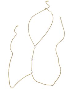 in stock Gold Pearl Chain Body Chain As Gift, Gold Pearl Body Chain For Gift, Adjustable Pearl Body Chain As Gift, Elegant Metal Body Chain With Beaded Detail, Adjustable Gold Pearl Chain Jewelry, Adjustable Delicate Gold Body Chain, Elegant Metal Beaded Body Chain, Chic Gold Jewelry With Adjustable Length, Adjustable Gold-tone Pearl Chain Jewelry