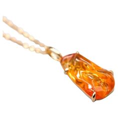 2.67 ct Mexican Fire Opal Pendant Necklace 18K Yellow Gold. Free Domestic USPS First Class Shipping! Free Gift Bag or Box with every order! Opal—the queen of gemstones, is one of the most beautiful gemstones in the world. Every piece of opal is unique in its own ways and patterns. We only use high-quality Natural Opals (NO synthetics or imitations) for our jewelry. ---------------------------------------------------------------------------------------------------- ABOUT THIS PRODUCT 18K Yellow G Luxury Orange Pendant Necklace, Fire Pendant, Yellow Polished Pendant Jewelry, Yellow Amulet Pendant Necklace, Artistic Yellow Pendant Jewelry, Mexican Fire Opal Necklace, Beautiful Gemstones, Mexican Fire Opal, Opal Pendant Necklace