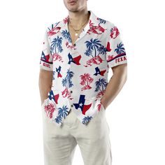 The best hawaiian shirts for men, hawaiian shirt for women and kids are available, designed just for you. Fabric: four-way stretch (95% polyester and 5% spandex) Regular fit Fabric Weight: 120 g/m². Care Instruction: Machine washes cold with similar colors, do not bleach, tumble dry low, do not iron, and do not dry clean. Reliable quality Refreshing and breathable, comfortable material, No DISCOLORATION after long washing. Hight Quality Fabric High quality fabric is soft and comfortable, and its Texas Shirt, Palm Tree Pattern, Texas Shirts, Counter Culture, Texas Girl, Texas Flag, Texas Flags, Summer Beach Dress, Hawaiian Shorts