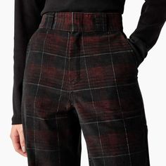 Dickies Women, Winter Aesthetic, Classic Dress, Corduroy Pants, Plaid Pattern, Dress Collection, Women's Pants, Mid Rise, Straight Leg