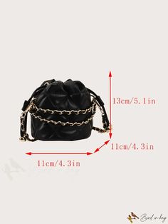 BirdinBag - Compact Drawstring Chain Bucket Bag - Sleek Mini Design Gift Bucket Shoulder Bag With Chain Strap, Trendy Rectangular Bag With Adjustable Chain, Trendy Bags With Adjustable Chain, Rectangular Bag With Adjustable Chain As Gift, Trendy Bag With Adjustable Chain For Daily Use, Everyday Bag With Adjustable Chain, Chic Bags With Adjustable Chain, Trendy Bags With Adjustable Chain For Everyday Use, Chic Bags With Adjustable Chain For Everyday Use