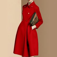 A double-breasted flared coat exudes timeless sophistication with its tailored silhouette and overlapping front panels. Its structured design flares gracefully at the hem, offering a blend of elegance and warmth, perfect for chilly days. Short Sleeve Bridesmaid Dress, Beach Dresses Casual, Bridesmaid Dresses Boho, Casual Dresses Plus Size, Boho Wedding Dress Lace, Structured Design, Maxi Bridesmaid Dresses, Evening Dresses Short, Red S