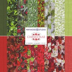 many different colored christmas paper sheets with holly and mists on them, all in various colors