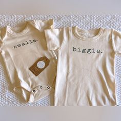 Nwt Finn & Emma Matching Unisex Set- Biggie And Smalls Biggie: 4t Short Sleeve Shirt Smalls: 6-9m Onesie 100% Organic Cotton Listing Is For Both Pieces. Cream Cotton Short Sleeve Sets, Playful Cream Cotton Onesie, Cream Cotton Onesie For Playtime, Cute Cotton Onesie For Playdate, Spring Cotton Onesie For Family Matching, Family Matching Spring Cotton Onesie, Spring Family Matching Cotton Onesie, Cream Cotton Playtime Onesie, Cotton Short Sleeve Sets For Playdate