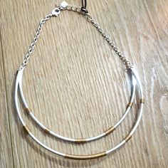 Great Design For A Summer Outfit Everyday Silver Double Strand Necklace, Silver Double Strand Metal Necklace, Hammered Necklace, Robert Lee Morris, Choker Collar Necklace, Choker Pendant, Multi Layer Necklace, Round Necklace, Long Pendant Necklace