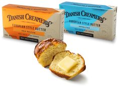 two boxes of danish creamery and one loaf of butter