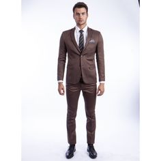 Elevate Your Style And Make A Statement With The Sean Alexander 2-Piece Suit Set, A Harmonious Blend Of Timeless Elegance And Contemporary Sophistication. Crafted With Meticulous Attention To Detail, The Suit Features A Sleek, Solid-Color Design, A Skinny Fit For A Tailored Silhouette, And A Host Of Convenient Features Like Underarm Sweat Guards, French Facing, And Ample Pockets In The Jacket. The Matching Pants Offer Comfort And Style With A Flat Front, Lined To The Knee, And Secure Fastening. Brown Slim Fit Sets For Semi-formal Occasions, Brown Slim Fit Business Sets, Brown Tailored Sets With Suit Collar, Slim Fit Sets With Suit Collar For Office Wear, Brown Slim Fit Notch Lapel Set, Formal Slim Fit Brown Sets, Brown Fitted Business Sets, Brown Slim Fit Sets For Workwear, Fitted Brown Suits For Office