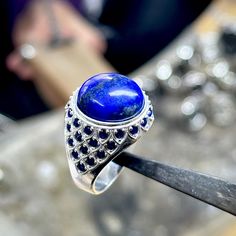 Man  Lapis Lazuli Ring, Natural Lapis Ring , Turkısh Handmade Lapis Ring , Blue Lapis Lazuli  Ring, 925k Sterling Silver Ring , Gift For Him ★Item Details * Gender : Male / Female * Material : 925K Sterling Silver * Total weight :  10 Grams * Gemstone :  Lapis Lazuli Stone ✔ Ready to Ship in 1-2 Business Days .. ✔ Shipped to the Worldwide 1-5 business days with free shipping... ✔ The product will be sent to you with a handmade wooden box to avoid any damage during shipping... ✔ Visit our store, browse other Men's jewelry, silver and gold collections, and find the perfect piece you're looking for... -All Countries 3 - 7 Days -All Products Are Sent With Tracking Number. ( TNT , UPS , PTT ) Click For Our Other Products  https://www.etsy.com/shop/MercansilverTR?ref=simple-shop-header-name&list Sapphire Cabochon Rings For Gifts, Blue Cabochon Signet Ring For Anniversary, Round Lapis Lazuli Cabochon Rings, Luxury Lapis Lazuli Gemstone Rings, Blue Lapis Lazuli Rings Fine Jewelry, Fine Jewelry Blue Lapis Lazuli Ring, Blue Lapis Lazuli Fine Jewelry Rings, Blue Sterling Silver Ring With Polished Finish, Lapis Lazuli Cabochon Rings