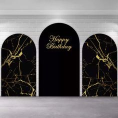 Black and Gold Marble Style Arch Backdrop Cover 50th Birthday Backdrop For Men, Black And Gold 60th Birthday Party Decor, Black And Gold Backdrop Ideas, Luxury Birthday Party, Black And Gold Theme, Laptop Wallpapers, Gold Backdrop, Black And Gold Marble, Arch Backdrop