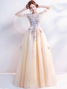 • Worldwide free express shipping;
• Sweet and beautiful, pure handmade, design with love;
• Sheer tulle design add fairy and elegance;
• Multi layer embroidery 3D flowers, exquisite craftsmanship. Elegant Floral Applique Ball Gown For Parties, Floor-length Ball Gown With Floral Applique For Party, Lace Evening Dress With Floral Applique For Wedding, Organza Evening Dress With Floral Embroidery For Prom, Elegant Floral Embroidery Evening Dress For Debutante Ball, Elegant Floral Embroidered Evening Dress For Debutante Ball, Tulle Dress With Floral Embroidery For Debutante Ball, Organza Floral Applique Evening Dress For Prom, Organza Evening Dress With Floral Applique For Prom