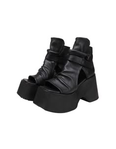 Handmade Retro Open Toe Platform Sandals Elegant Boots, Peep Toe Boots, Summer Boots, Chunky Sandals, Black Coffee, Heel Type, Sandals Summer, Luxury Shoes, Gladiator Sandals