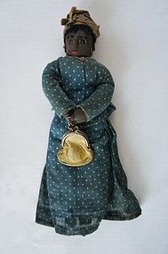 C. 1880 black cloth doll blue calico dress great face all original Black Nostalgia, Calico Corners, Calico Dress, Sock Doll, Black Americana, Folk Doll, Folk Art Dolls, Small Dolls, Vintage Cloth