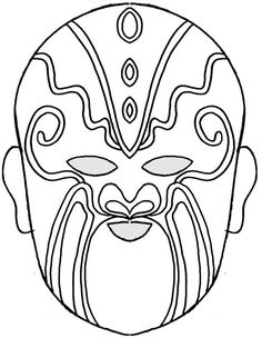 Chinese Opera Mask 4 | Super Coloring | Coloring Page | Chinese opera ...