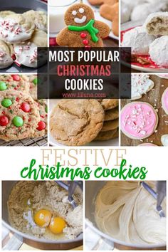 the most popular christmas cookies are in this collage and it's easy to make