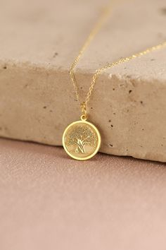 Gold Olive Tree Branch Leaf Pendant - Olive Tree Gold Necklace ● Material of pendant: Solid Gold 14k ( REAL GOLD ) ● Metal Stamp: 14k ( REAL GOLD ) ● The pendant is available in 5 sizes: - 12,7 mm / 0.5 inches (Diameter) - 14,0 mm / 0,55 inches ( Diameter ) In the photos - 15,3 mm / 0.6 inches ( Diameter ) - 16,5 mm / 0,65 inches ( Diameter ) - 19,1 mm / 0,75 inches ( Diameter ) ( In the photos the size is 14mm / 0.55 inches Diameter ) ( Jump Ring inner diameter: 4 mm ) ● Material of chain: Soli Round Yellow Gold Charm Necklace Gift For Her, Yellow Gold Round Charm Necklace Gift For Her, Gold Medallion Jewelry As Gift For Mom, Gold Medallion Jewelry Gift For Mom, Yellow Gold Pendant Gift For Mom, Gold Coin Pendant Jewelry For Gift, Gold Medallion Jewelry For Mom, Yellow Gold Pendant For Mom, Yellow Gold Pendant Jewelry As Gift For Mom