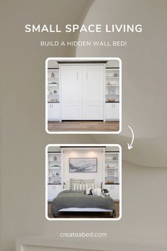 the small space living room is built in a hidden wall bed, created by createbed com