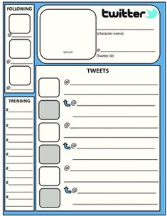 a blue and white printable twitterr