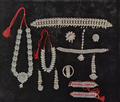 Complete set of Odissi dance jewellery Odissi jewellery set Consist of  1. Headset 2. Short chain 3. Long chain 4. Bangles 5. Vanki 6. Stud, Jummiki and Matal 7. Chutti 8. Belt 9. Rockodi Odissi Jewellery, Manipuri Dance, Odissi Dance, Hair Stripping, Indian Culture And Tradition, Coin Belt, Dance Jewelry, Indian Culture, Set Jewelry