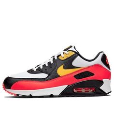 The Nike Air Max 90 'Crimson' is a modern take on a classic silhouette. Featuring a leather upper and Max Air cushioning, this sneaker provides comfort and support for all activities. The iconic waffle patterned plastic overlays add a touch of style, while the rubber sole ensures superior traction. Inspired by the original Air Max 90 released in 1990, this sneaker is part of the iconic Air Max series and is sure to turn heads. Whether you're running, walking or just looking for a stylish sneaker, the Nike Air Max 90 'Crimson' is the perfect choice. (SNKR/Low Top/Wear-resistant) Nike Air Max 90, Classic Silhouette, Stylish Sneakers, Low Top, Air Max, Nike Air Max, Rubber Sole, Nike Air, Leather Upper