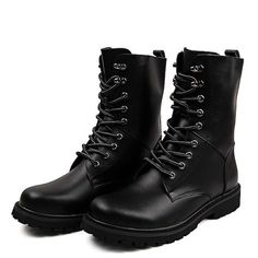 Category:Boots; Upper Materials:Nappa Leather; Season:Fall,Winter; Gender:Men's; Toe Shape:Round Toe; Style:Classic,Vintage,British; Boot Shaft:Mid-Calf Boots; Outsole Materials:Rubber; Occasion:Daily; Closure Type:Lace-up; Function:Breathable; Pattern:Solid Colored; Shipping Weight:1.293; Listing Date:08/03/2021; 2024 Trends:Combat Boots,Plus Size,Mid-Calf Boots,Biker boots; Foot Length:; Size chart date source:Provided by Supplier.; Special selected products:COD; US Size:null; UK Size:14.5; EU Size:50 Black Leather Combat Boots Medium Width, Black High-top Combat Boots Medium Width, Black Knee-high Combat Boots Medium Width, Military Leather Combat Boots With Reinforced Toe, Black Leather Military Boots, Mens Boots Online, Brown Fall, Men’s Boots, Biker Boots