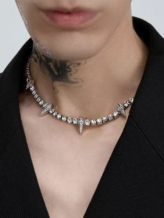 ◾️Size 42 +5 cm Punk Style Necklace With Adjustable Chain For Streetwear, Punk Style Adjustable Chain Necklace For Streetwear, Punk Choker Necklace For Concerts, Punk Chain Necklace For Streetwear, Punk Metal Jewelry For Concerts, Punk Style Metal Jewelry For Concerts, Edgy Metal Necklaces For Streetwear, Edgy Choker Necklaces For Concert, Grunge Metal Necklace For Concerts