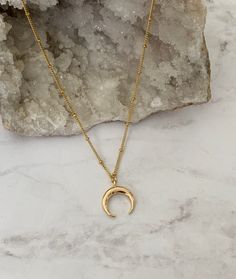 ❤︎ MATERIALS: Chain: 14k Gold Filled Pendant: 14k Gold Filled All components are nickel and lead free ❤︎ SIZE: Chain: 14 inch / 16 inch / 18 inch Pendant: Approximately 1/2 inch tall ❤︎ What is Gold Filled? My 14k Gold Filled chains are manufactured in the U.S and consists of 5% (1/20) solid gold pressure bonded over brass. They are tarnish resistant and perfect for those with allergies or sensitive skin. Gold Filled Jewelry has 100x more gold alloy than gold plated and because that layer is so Stacking Necklace, Chain Layering, Stacked Necklaces, Hollywood Fl, Gold Alloys, Necklace Dainty, Moon Pendant, Moon Necklace, Gold Filled Jewelry