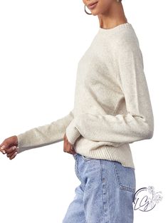 Knit Sweater with Ribbed Hem Ribbed Sweater made in a classic crewneck silhouette. Featuring a soft brushed material, long sleeves, and hem details at the end. Fabric: 47% Polyester, 35% Acrylic, 15% Nylon, 3% Spandex Adore You, Sweater Making, Ribbed Sweater, Knit Sweater, The End, Oatmeal, Lilac, Knitted Sweaters, Turtle Neck