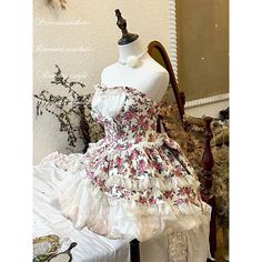 TAVIMART - Romantic Spring, Spring and Summer Fairy Pure Wind Atmosphere Dress by Diamond Honey~Pre-order Summer Fairy, Dress For Spring, Lace Strapless, Sweet Lolita, Sweet Floral, Dress Set, Feminine Look, Lolita Dress, Mini Dress Party