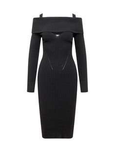 Black midi dress with long sleeves. Back neckline. Bare shoulders. Form fitting. Gender: WomenMaterial: 80% VISCOSE 10% POLYESTER 9% POLYAMIDE 1% ELASTANEColor: BlackMade in: ITProduct ID: ADFW22DR07770473 0040473*Import tax/duty will be calculated at checkout (If applicable) Black Long Sleeve Off Shoulder Dress For Date Night, Black Off Shoulder Long Sleeve Dress For Date Night, Chic Off-shoulder Winter Maxi Dress, Chic Off-shoulder Maxi Dress For Winter, Fall Evening Off Shoulder Dress, Formal Long-sleeve Bodycon Midi Dress, Off-shoulder Midi Dress For Fall Evening, Knee-length Evening Midi Dress For Fall, Winter Evening Midi-length Bodycon Dress