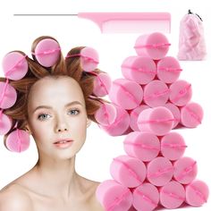 PRICES MAY VARY. ❤Super jumbo sizes:Diameter 2 inch,large Foam rollers are great for straight styles, especially when you’re want to get a fluffy curly hair.There are 24 Pieces sponge hair rollers in the package ,it had enough hair rollers for your whole head.Even for thick and very long hair or short hair. ❤Bouncy curls:You can create loose curls with a nice bounce or to create face framing waves and a dimensional do,Great for sexy curly hair looks! Leaves you hair curly for day’s! ❤Heatless:Th Sponge Curlers, Sponge Hair Rollers, Foam Rollers Hair, Diy Hair Curlers, Curling Hair, Wavy Hairstyle, Hair Roller, Spring Family, Hair Styling Tools