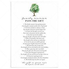 the poem for family reunion pass the gift