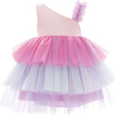 Pink Cakepop multicolor layered tulle dress for baby girls from Mimi Tutu. Featuring a pink satin bodice with a purple ruffle elasticated strap. Layers upon layers of ethereal tulle create a breathtaking effect, forming a cascading trio of pink, lilac, and purple colors that will instantly capture the imagination. | Mimi Tutu | Cakepop Multicolor Layered Tulle Dress, (Pink, Size 4Y) | Maisonette collects the best children’s products from around the world (unlike Zulily, Etsy, The Tot, Farfetch K Pink Playful Princess Dress With Ruffles, Playful Ruffled Tutu Dress In Tulle, Playful Ruffled Tulle Tutu Dress, Playful Ruffled Tutu Dress, Pink Tiered Tutu Dress For Party, Sweet Pink Princess Dress With Ruffles, Pink Sleeveless Sweet Princess Dress, Sweet Pink Sleeveless Princess Dress, Pink Tiered Princess Dress For Spring