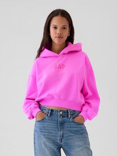 Arch Logo Cropped Hoodie | Gap Adrette Outfits, Hoodie Gap, Gap Sweatshirt, Arch Logo, Gap Logo, Bold Logo, Xmas List, Cute Preppy Outfits, Vintage Soft