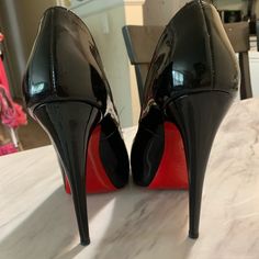 Christian Louboutin Black Color Like New Louboutin Shoes Heels, Patent Leather Heels, Red Bottoms, Louboutin Shoes, Christian Louboutin Shoes, Christian Louboutin Pumps, Cute Shoes