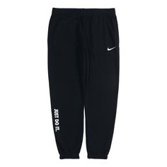 Nike AS M Men's Sportswear SWOOSH KNIT Pant Black Sweat Pant Black Sweatpants With Ribbed Waistband, Nike Black Athleisure Sweatpants, Nike Black Activewear With Ribbed Cuffs, Nike Functional Joggers For Streetwear, Nike Black Joggers For Streetwear, Nike Black Cotton Sweatpants, Functional Black Joggers For Streetwear, Functional Black Sweatpants For Streetwear, Black Winter Jogging Bottoms