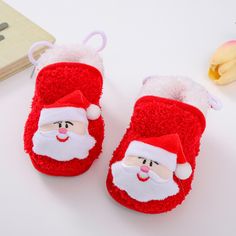 Product ID: BB43630  Upper Material: Coral Fleece  Color: Red, Brown, Grey  * It's recommended to choose the size based on your mini's feet length for a much more accurate fit. Please also take delivery time into consideration. 3d Doll, Fleece Slippers, Baby Santa, Christmas 3d, Cool Baby, Toddler Winter, Walker Shoes, Baby Christmas, Santa Baby