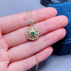 😊😊 BASIC INFORMATION 😊😊** Gemstone Type: Colombia emerald. ** Gemstone Shape: Round.** Gemstone Size : 3.5*3.5 mm.** Metal Material: 925 Sterling Silver.** Metal Material: 18K gold plated sterling silver.** Metal Material: 18K rose gold plated sterling silver. ** Other Material: CZ Diamond. 😊😊> GIFT PACKAGE < 😊😊** All orders ship in a dainty gift box. ** Multiple items can be put into boxed separately or together. ** Can write gift card as your demand.( PLEASE MESSENGER ME )>&gt Round Green Emerald Necklace With Jewels, Gold Jeweled Emerald Necklace Gift, Jeweled Green Round Necklaces, Green Jeweled Round Necklaces, Emerald Jeweled Necklaces As Gifts, Emerald Jeweled Necklaces For Gifts, Emerald Jeweled Necklace For Gift, Green Pendant Necklace With Stone Setting, Emerald Necklace For May Birthstone