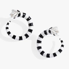 Beetlejuice® Hoop Earring | Alex and Ani Jewelry Style Guide, Glam Gifts, Charm Rings, Halloween Jewelry, Charm Bangle, Black And White Design, Beetlejuice, In The Mood, Bold Black