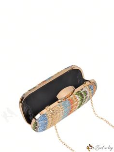 BirdinBag - Compact Colorblock Vacation Straw Bag Word Wrap, Box Bag, Bag Bag, Apricot, Straw Bag, Polyester Material, All Over Print, Clutches, Color Blocking