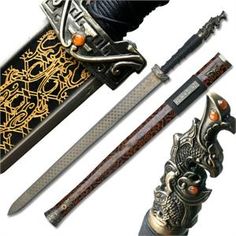 Sun Quan Red Cliff Movie Replica Chinese Jian Sword - pattern on blade. China Dynasty, Movie Replica, Chinese Warrior, Chinese History, History