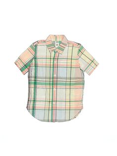 Gap Short Sleeve Button Down Shirt Size: 4 Tops - used. No Fabric Content, Plaid | Gap Short Sleeve Button Down Shirt: Green Plaid Tops - Size 4 Multicolor Gap Tops For Summer, Multicolor Summer Tops By Gap, Green Spring Shirt For School, Multicolor Short Sleeve School Shirt, Green Shirt For School In Spring, Casual Multicolor Tops From Gap, Fitted Gap Shirt For Summer, Summer Gap Shirt With Button Closure, Green Shirt For School In Summer