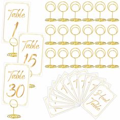 PRICES MAY VARY. What You Get: the package comes with 31 pcs table seating cards, including 1-30 table cards and 1 piece head table card, also comes with 31 pieces table card holders, sufficient quantity and nice collocation to meet your party decoration needs Elegant and Exquisite: the wedding place cards are designed with classic style, matched with numbers to identify your seats, which feature a sophisticated, and romantic look; The table card holder adopts ring design, classic and delicate, can add your wedding romantic atmosphere Suitable Size to Use: the place setting cards measure approx. 4 x 6 inch/ 10 x 15 cm, and the place card holders measure approx. 2 inch/ 5 cm in height, the proper size and layout make it easy to grab people's attention without taking up too much space on the Restaurant White, Table Seating Cards, Place Setting Cards, Table Number Holders, Table Card Holder, Place Card Holder, Seating Cards, Table Number Cards, Wedding Romantic