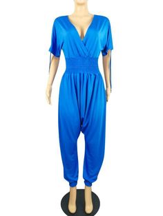 Product DetailsPattern Type: PlainNeckline: V-neckDetails: ElasticitySeason: FallMaterial: Polyester.SpandexFabric: High StretchSheer: NoFit Type: LooseLining: NoType: Natural Casual V-neck Stretch Jumpsuits And Rompers, Stretch V-neck Jumpsuits And Rompers For Loungewear, Stretch Elastane Jumpsuits And Rompers For Summer, Casual Jumpsuits And Rompers For Yoga In Spring, Spring Stretch Jumpsuits And Rompers For Yoga, Stretch Elastane V-neck Jumpsuits And Rompers, Spring Yoga Stretch Jumpsuits And Rompers, Blue Elastane Jumpsuits And Rompers, Fitted V-neck Jumpsuits And Rompers For Summer