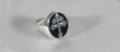 "Lorraine Cross ring in solid sterling silver. Any Size Available Each ring is sized to your exact size in the wax stage before casting. The seal measures 27/32 \" x 45/64\" mm 21,5 x 17,70 Weights 15 grams Each ring is made to size Anello Croce di Lorena in argento 925 millesimi" Sterling Silver Cross Ring Symbolic Style, Silver Engraved Cross Ring, Symbolic Sterling Silver Cross Rings, Sterling Silver Cross Ring, Silver Cross Rings Stamped 925, Classic Silver Cross-shaped Rings, Classic Silver Cross Rings, Classic White Gold Cross Rings, Silver Cross Signet Ring Gift