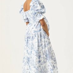 Wore This Once For A Maternity Shoot. Perfect Condition Blue Baby Shower Dresses, Boy Baby Shower Dress, White Baby Shower Dress, Blue Baby Shower Dress, Baby Shower Dress For Mom, Maternity Dresses Casual, Maternity Dresses For Baby Shower, Formal Maternity Dress, White Baby Showers