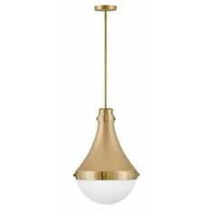 Hinkley Lighting-39054BBR-Collection: Oliver, Material: Steel, Finish Color: Bright Brass, Width: 13.38", Height: 21.25", Length: 14.25", Lamping Type: Incandescent, Number Of Bulbs: 1, Wattage: 100 Watts, Dimmable: Yes, Moisture Rating: Dry Rated, Desc: Oliver features an eye-catching sleek spun metal shade and etched opal glass shade beneath. Sleek metal bands and knobs add interest and reinforce its modern-meets-traditional style. Oliver is available in a robust lineup of finish combinations. Ceiling Classic, Hinkley Lighting, Home Decor Lights, Sloped Ceiling, Transitional Style, Ceiling Light Fixtures, Decor Lighting, Metal Bands, Traditional Style