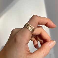 14KT yellow gold Fleur de Lis crown design ring. Pattern goes all the way around and does not have a sizing spacer bar in, however if you would like one, let us know before we cast. Wear this unique ring by itself or add an anniversary band to this. Sizes: 5, 6, 7, 8, 9 Width: 12mm Weight: 3.7g~ 4.4g Made in USA Made to order: please allow 7-10 business days prior to shipping Luxury Gold Rings With Crown Design, Classic Yellow Gold Rings With Crown Design, Luxury Yellow Gold Rings With Crown Design, Open Ring With Crown Design For Promise, Classic Gold Rings With Crown Design, Yellow Gold Crown Design Ring, Fine Jewelry Yellow Gold Crown Design Ring, Gold Ring With Crown Design, Yellow Gold Crown Rings Fine Jewelry