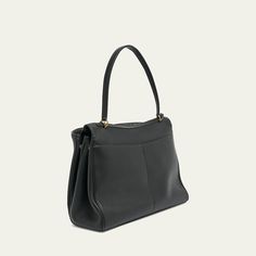 Balenciaga "Rodeo" top handle bag in smooth leather  Top handle with clochette tag  Fold-over flap top with turn-lock closure; side snap closures  Exterior, two slip pockets  Divided interior  Approx. 11.8"H x 15.8"W x 5.1"D Wipe clean Made in Italy Formal Double Flap Bag With Gold-tone Hardware, Elegant Double Flap Bag For Everyday Use, Timeless Evening Bag With Double Flap, Formal Leather Bag With Double Flap, Timeless Double Flap Shoulder Bag, Timeless Double Flap Evening Bags, Formal Leather Double Flap Bag, Timeless Satchel With Turn-lock Closure And Double Handle, Timeless Everyday Satchel Flap Bag