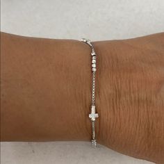 New 925 Sterling Silver Multi Cross Cz Bracelet 7.5” Inches Item#Sh001500. Silver Cross Bracelet, Cz Bracelet, Cross Bracelet, Sterling Silver Cross, Silver Cross, Womens Jewelry Bracelets, Jewelry Bracelets, 925 Sterling Silver, Size 7